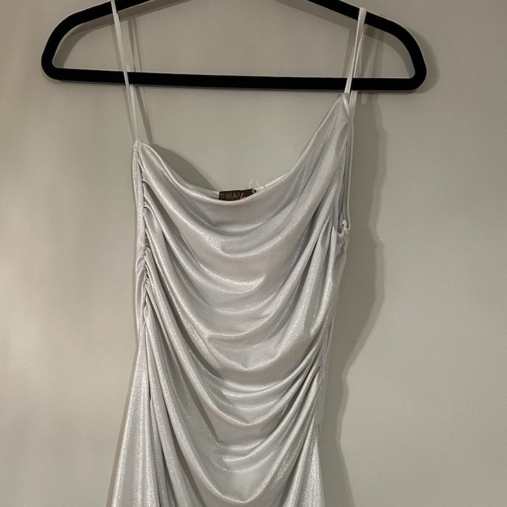 Silver One Shoulder Bodycon Dress
